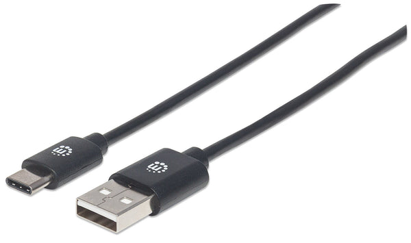 Manhattan USB-C to USB-A Cable, 3m, USB 2.0, 480 Mbps, Hi-Speed USB, Black, Lifetime Warranty