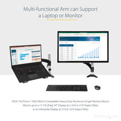 StarTech.com Desk Mount Laptop Arm - Full Motion Articulating Arm for Laptop or Single 34