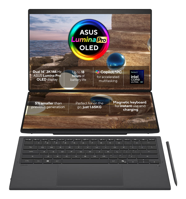 ASUS Zenbook Duo 14" 2-in-1 Laptop (90NB16V1-M00M50) - Intel Core Ultra X9 388H, 32GB RAM, 1TB SSD, Windows 11 Home