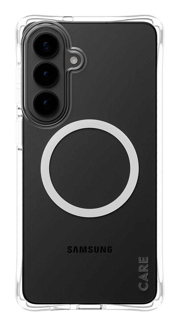PanzerGlass CARE™ by ® Samba Case Transparent w. White Qi Samsung Galaxy S26+