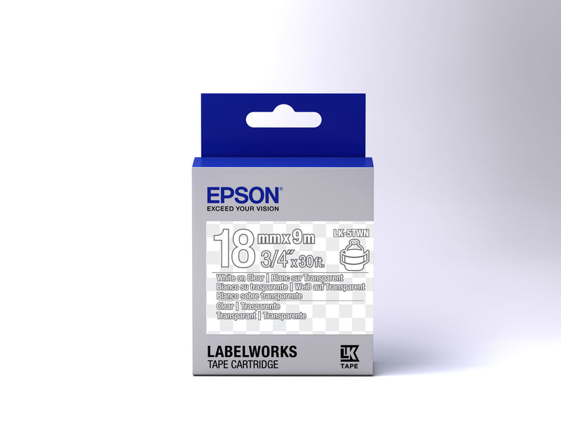 Epson Label Cartridge Transparent LK-5TWN White/Transparent 18mm (9m)