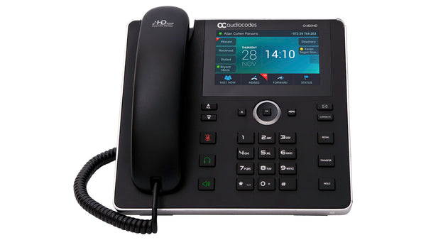 AudioCodes SFB C450HD IP-Phone PoE GbE black with an external power supply black
