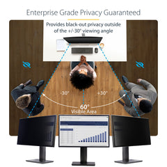 StarTech.com 27-inch 16:9 Computer Monitor Privacy Screen, Hanging Acrylic Filter, Quick-Install Security Shield, Monitor Screen Protector, +/- 30 Deg. View, Glossy