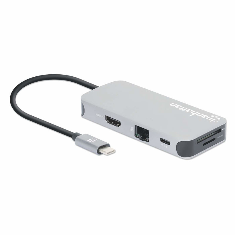 Manhattan USB-C Dock/Hub with Card Reader, Ports (x6): Ethernet, HDMI ...
