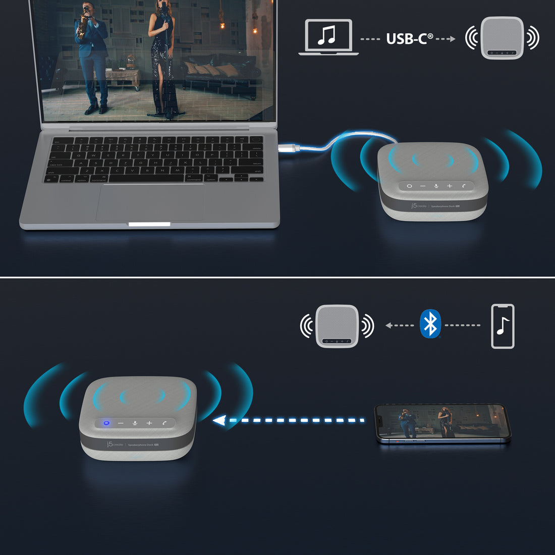 j5create JCDS337 USB-C Dual 4K Speakerphone Dock Pro, Black - image 8