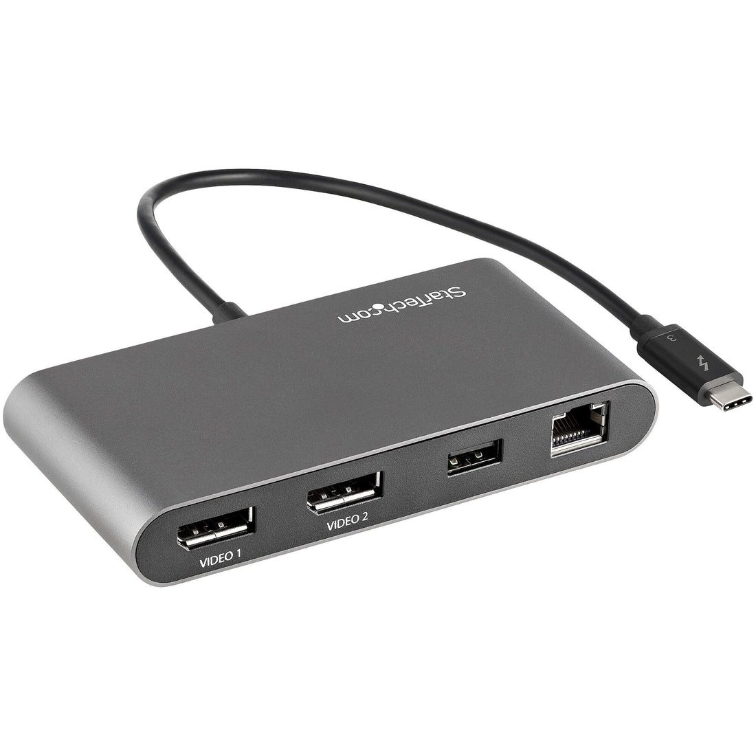 StarTech.com Dual-Monitor Thunderbolt Mini Dock, 4K 60Hz DisplayPort, Driverless Hub for Windows & Mac