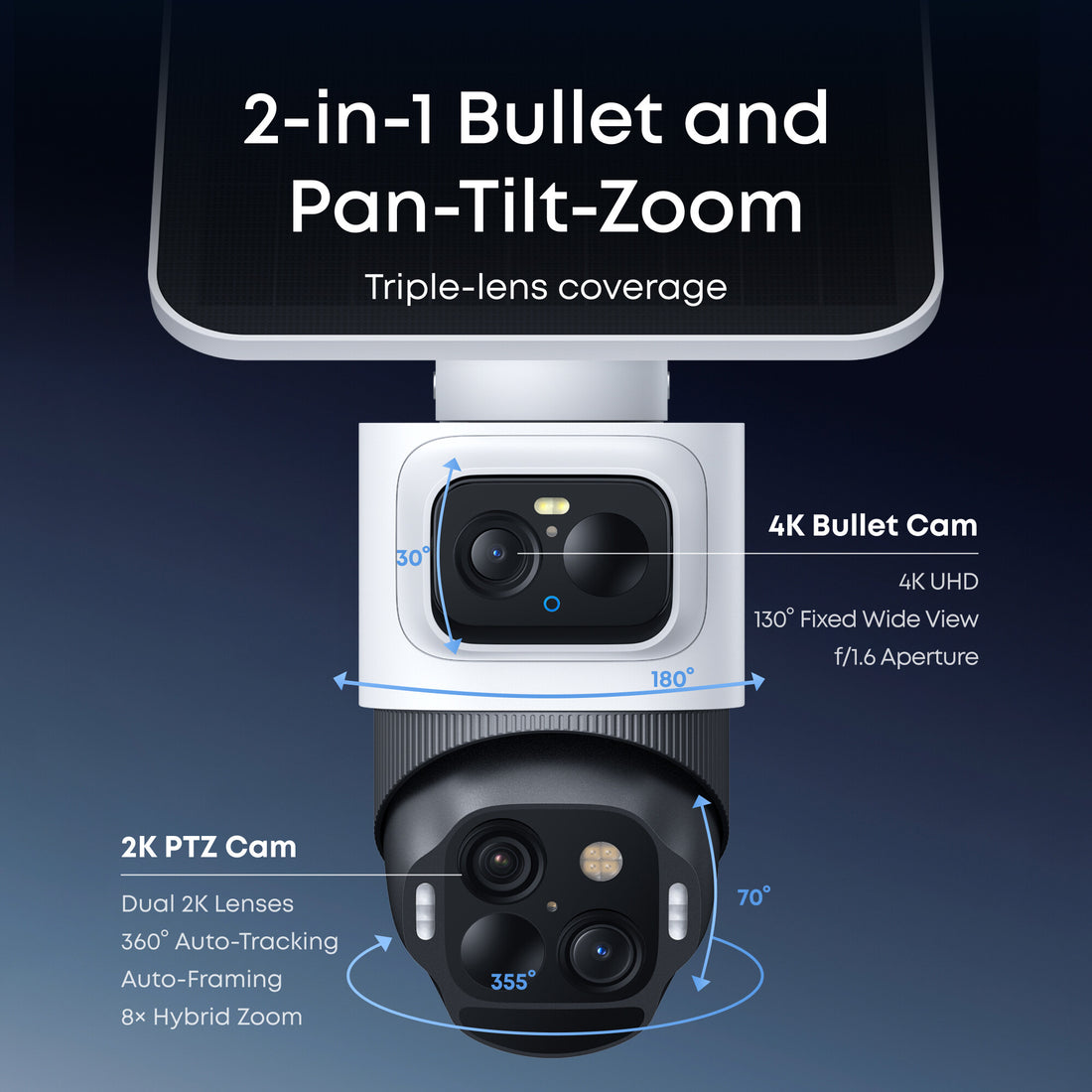 Eufy eufyCam S4 4K Bullet-PTZ Security Camera CCTV with Solar Panel