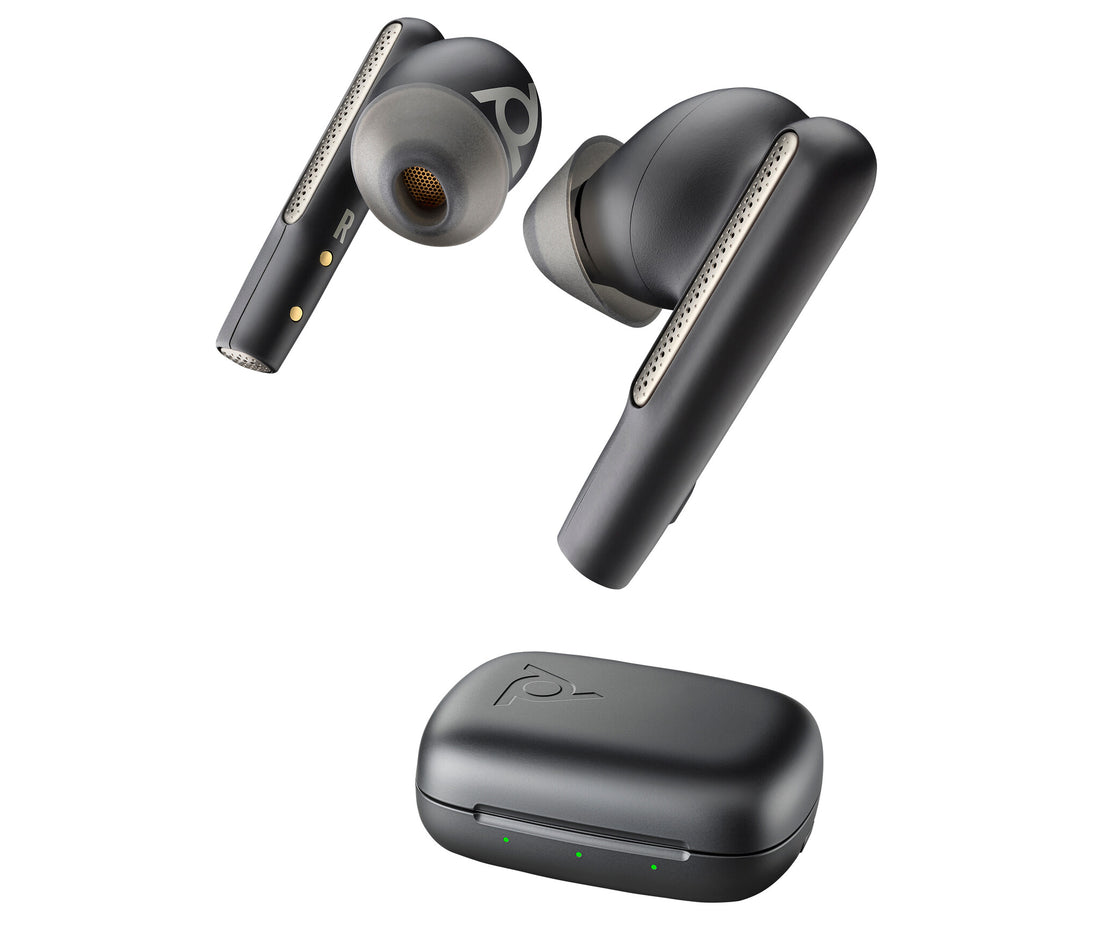 HP Poly Voyager Free 60 UC Carbon Black Earbuds +BT700 USB-C Adapter +Basic Charge Case