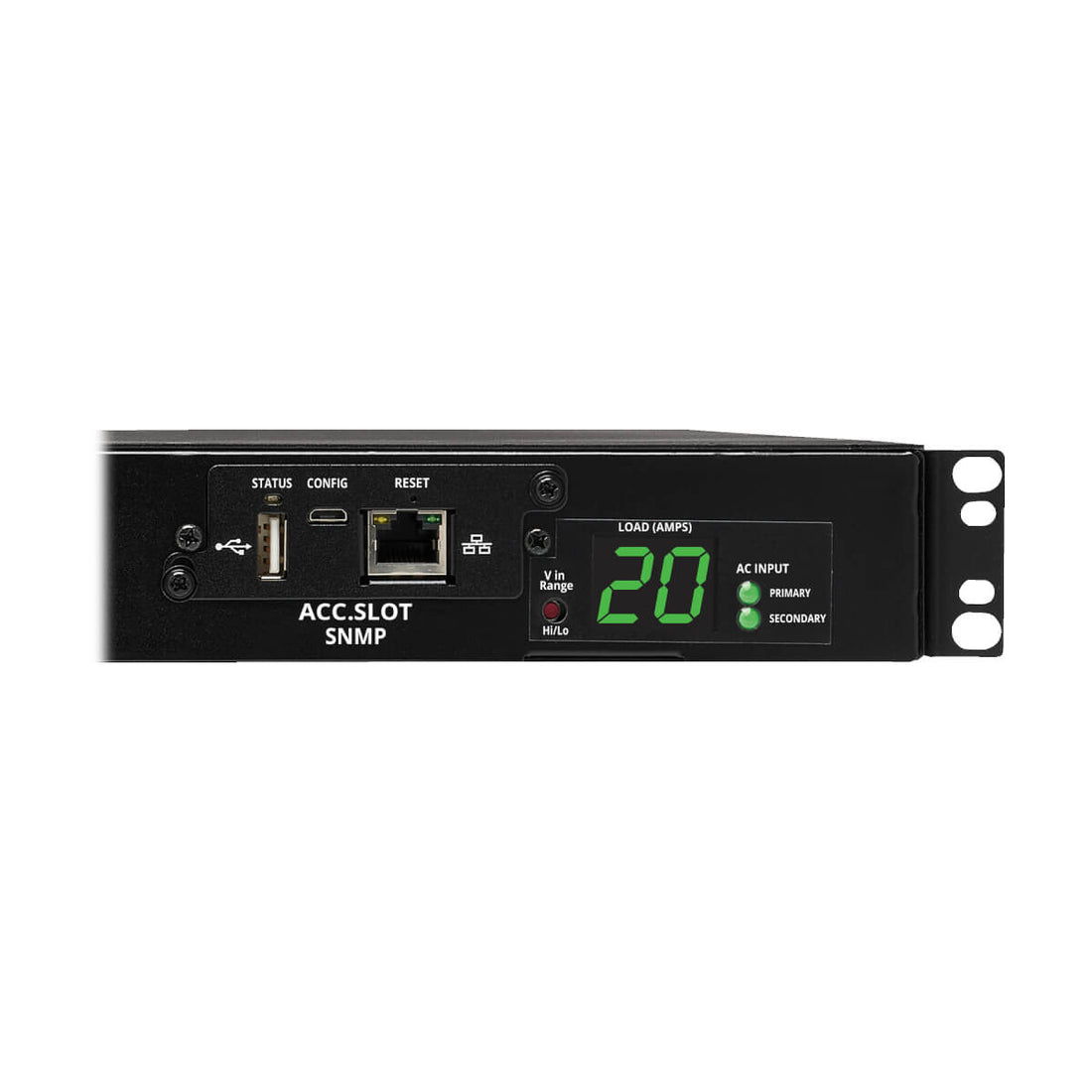 Eaton PDUMH20HVATNET 3.8kW Single-Phase Switched Automatic Transfer Switch PDU, Two 200-240V C20 Inlets, 8 C13 - image 4