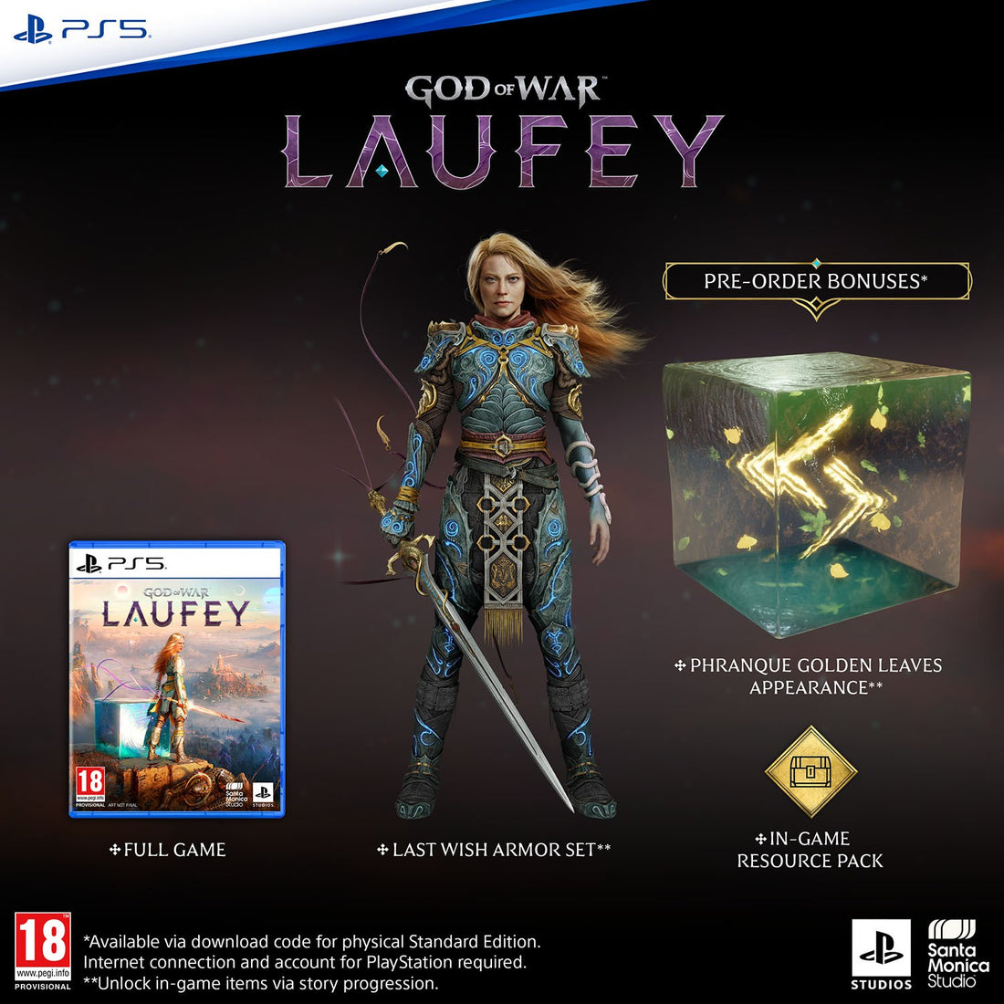 God of War Laufey pre-order bonuses: Last Wish Armour Set, Phranque's Golden Leaves appearance and in-game resource pack