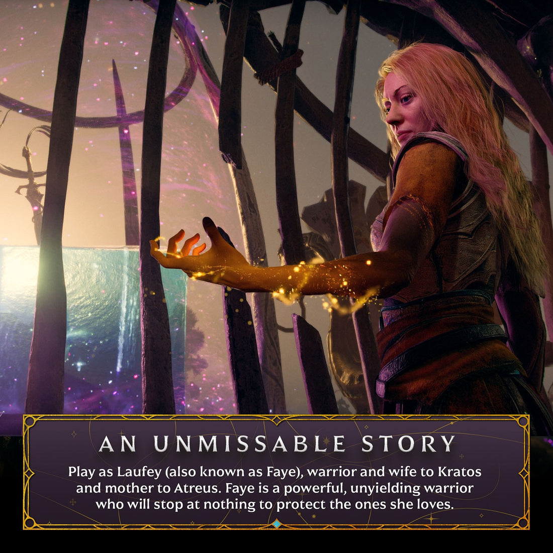 An unmissable story: play as Laufey (Faye), wife to Kratos and mother to Atreus