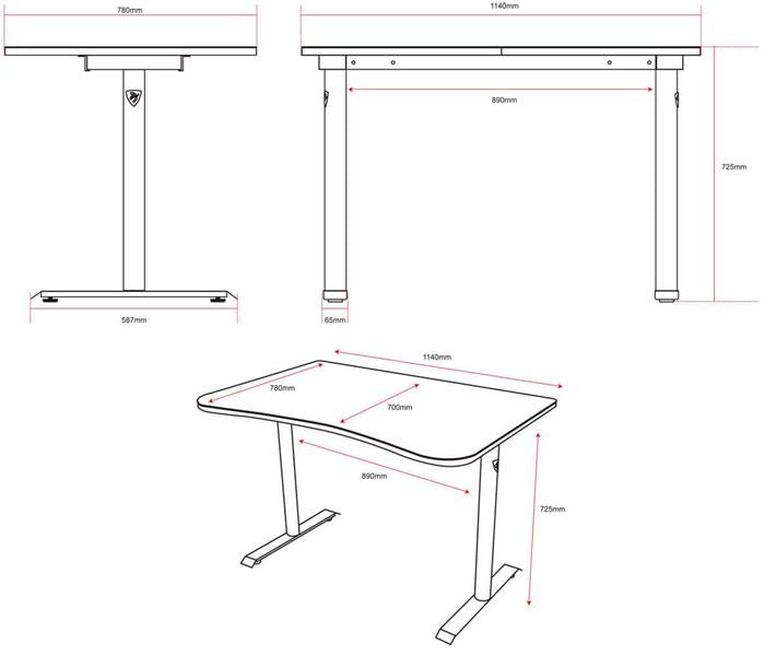 Arozzi Arena Fratello Gaming Desk - Red - image 6