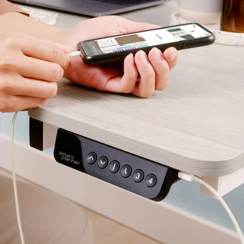 Smart Planner Electric Height Adjustable Desk - Light Wood