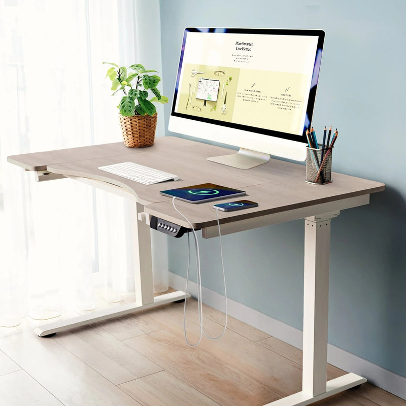 Smart Planner Electric Height Adjustable Desk - Light Wood