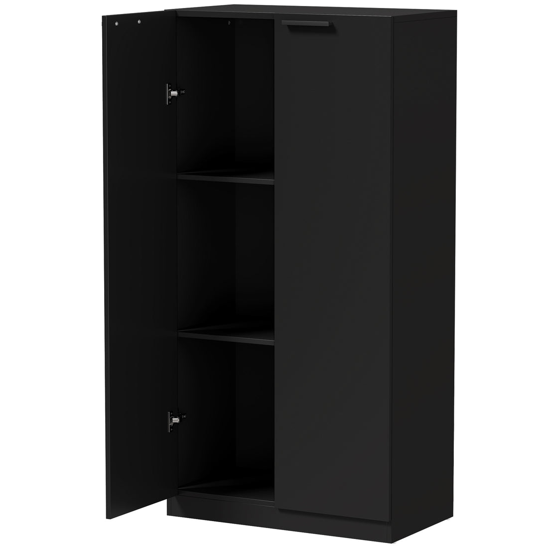 HOMCOM 120 cm Tall Storage Cabinet Cupboard, 3-Tier File Organiser Wooden Filing Cabinet, Black