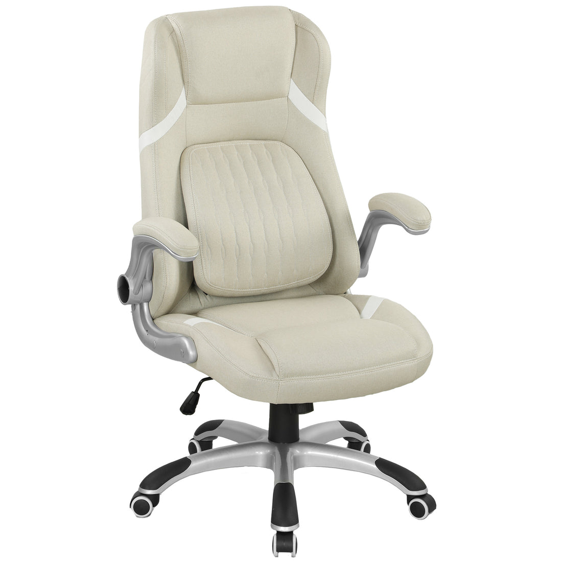 Vinsetto Linen-Look Office Chair, with Adjustable Height and Tension - Beige