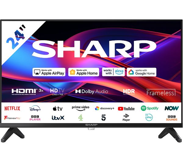 Sharp 24" HD Ready LED Smart Roku TV Freeview Play (Grade A1 - Like New)