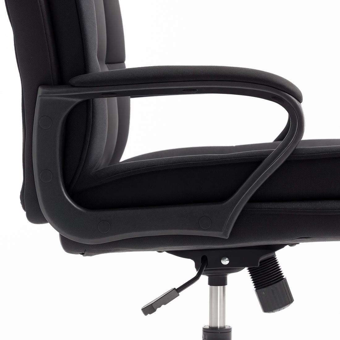 HOMCOM Double Padded Linen-Look Office Chair - Black