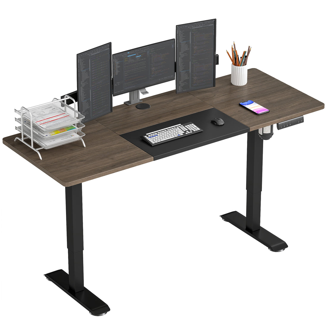 Vinsetto 72-116cm Adjustable Electric Standing Desk, with LED Display - Black