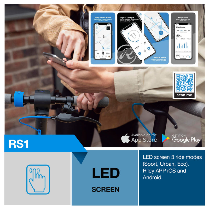RILEY RS1 V2 Electric Folding Scooter - Black