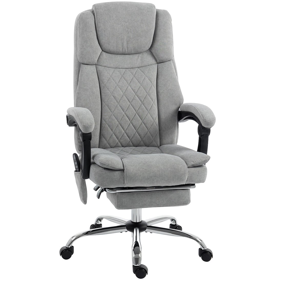 HOMCOM Office Chair with 6-Point Vibration Massage and Heat, Executive Computer Desk Chair with High Back, Reclining, Grey