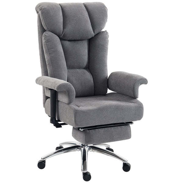 HOMCOM Big and Tall Office Chair, 250 kg Heavy Duty Executive Desk Chair with Adjustable Armrests and High Back, Dark Grey