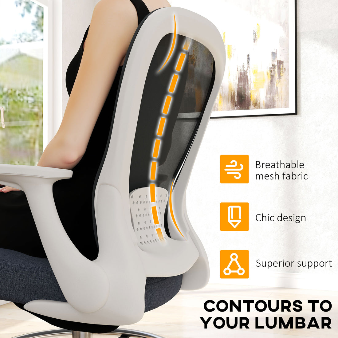 HOMCOM 99-119 cm Draughtsman Chair, with Adjustable Footrest - Grey