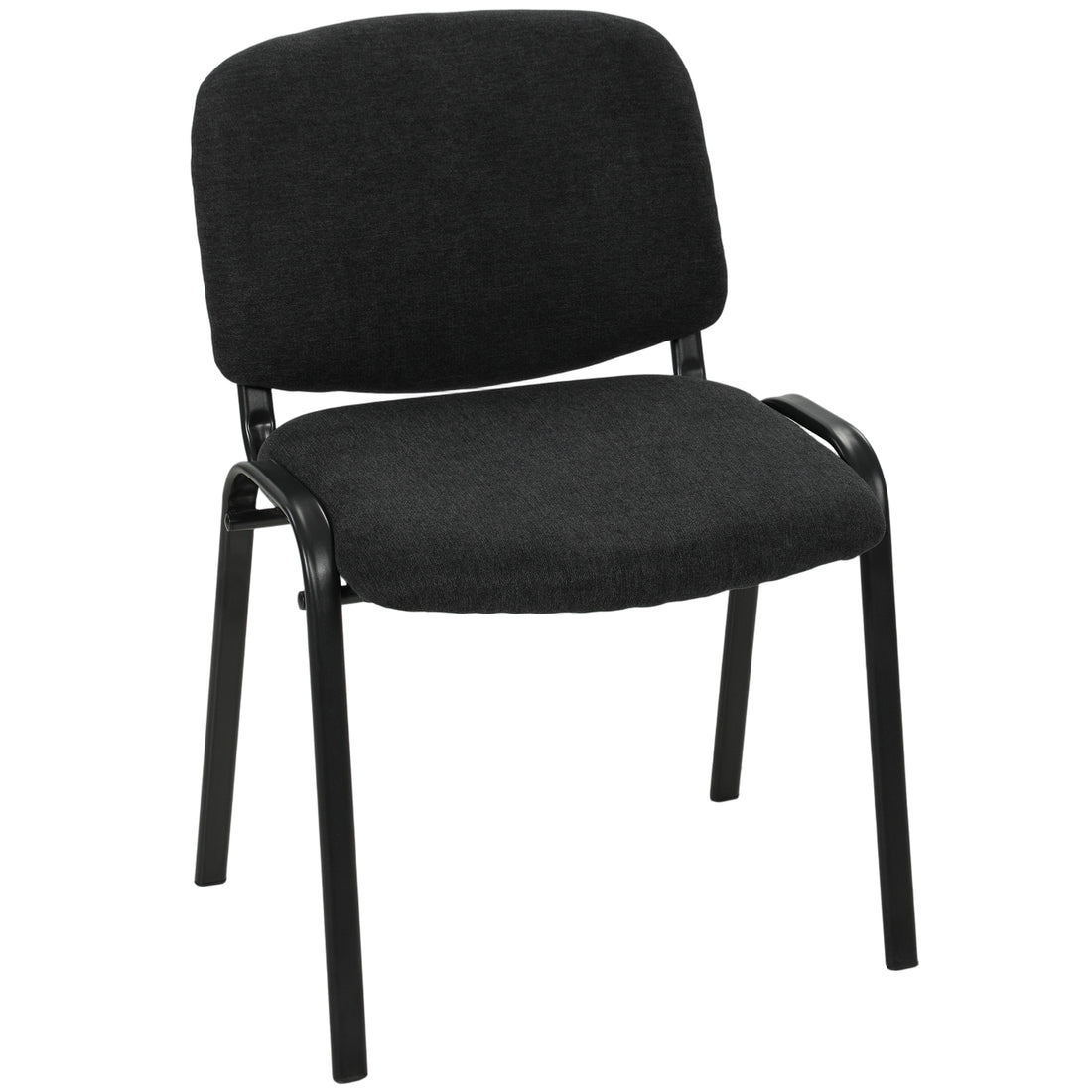 HOMCOM Meeting Chair, Stackable Ergonomic Office Chair with Padded Seat, Curved Backrest for Conference Room, Black