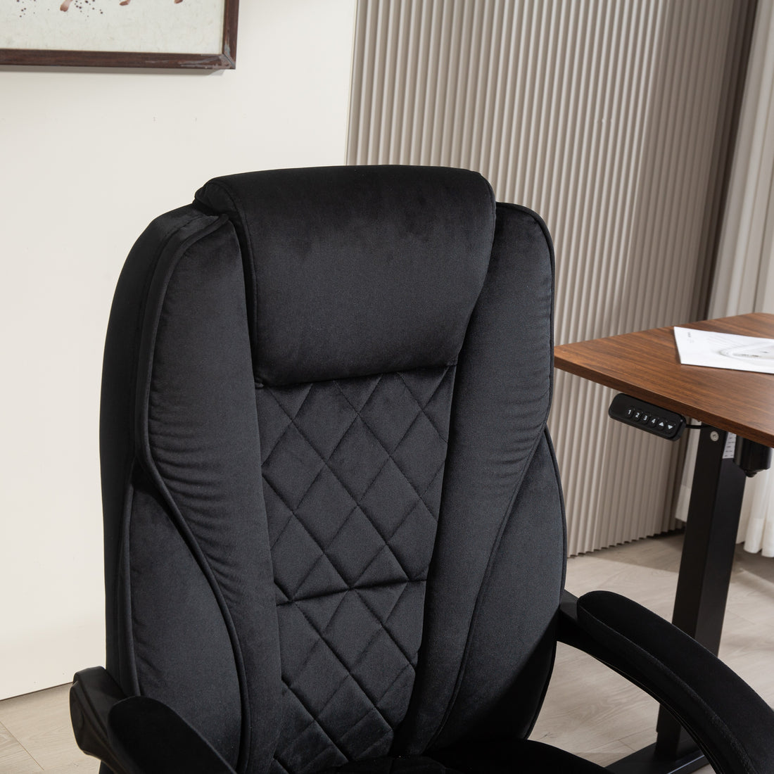 Vinsetto Massage Office Chair, Heated Reclining Computer Chair with Adjustable Height and Footrest, Black