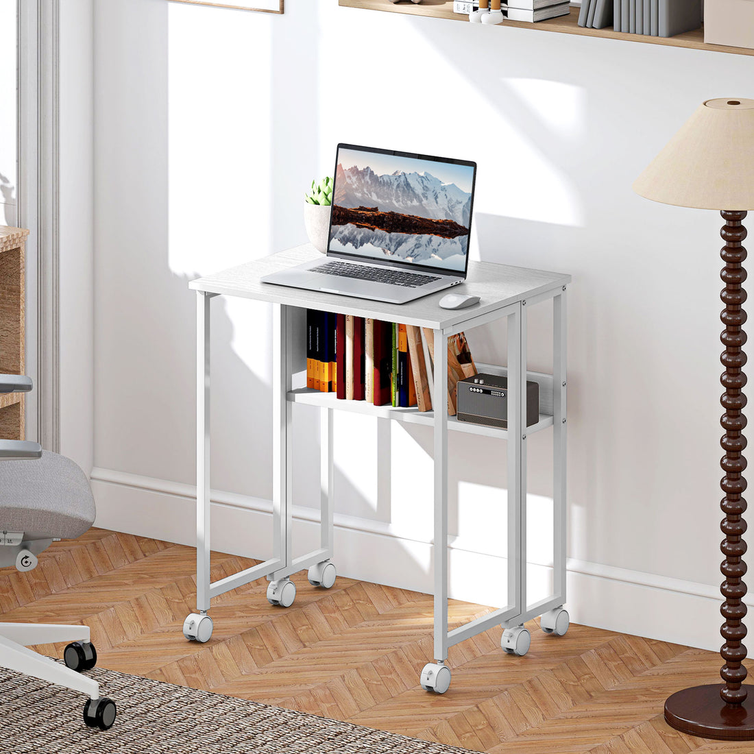 HOMCOM 63 cm Drop Leaf Writing Work Desk - White