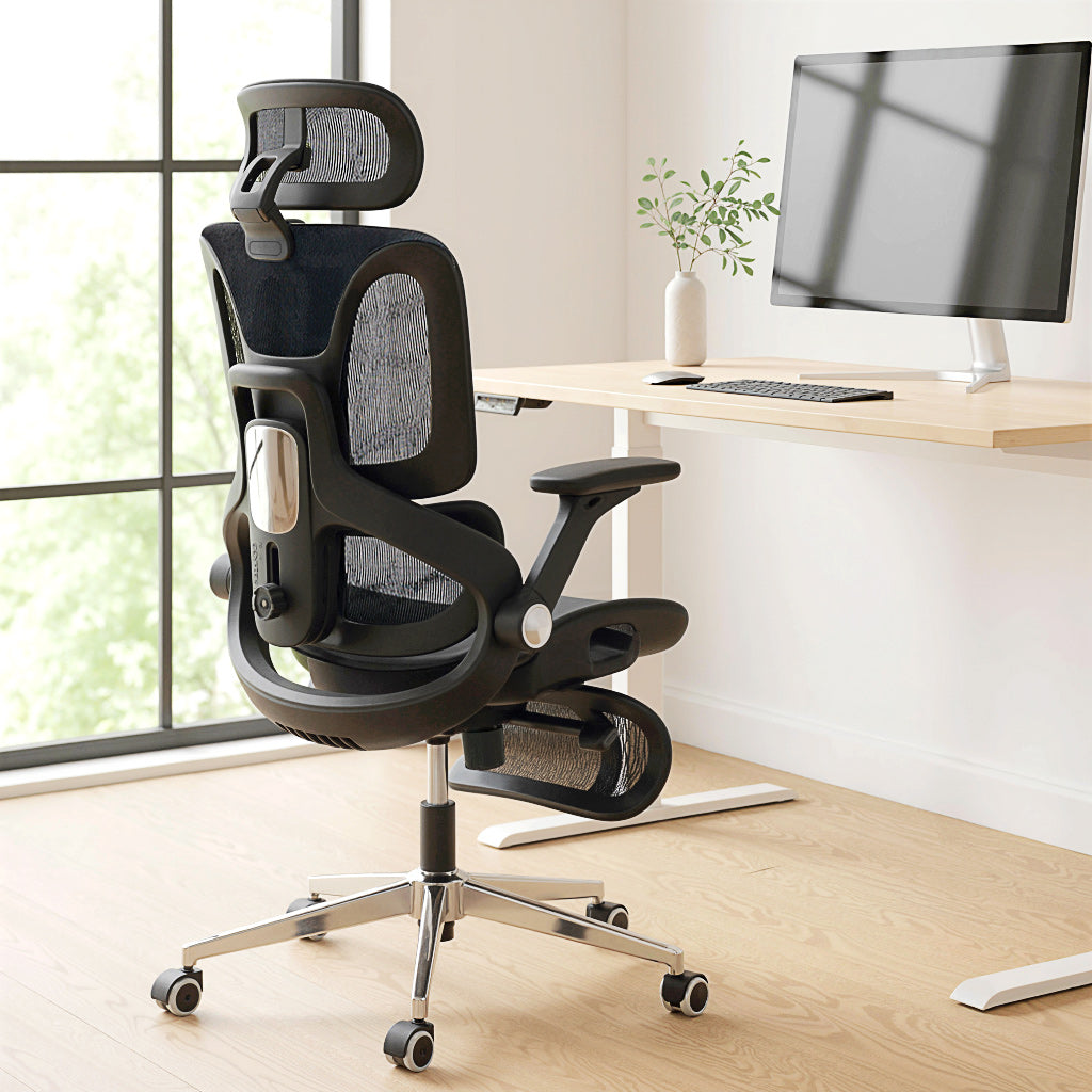 HOMCOM Ergonomic Office Chair, High Back Mesh Desk Chair, Black