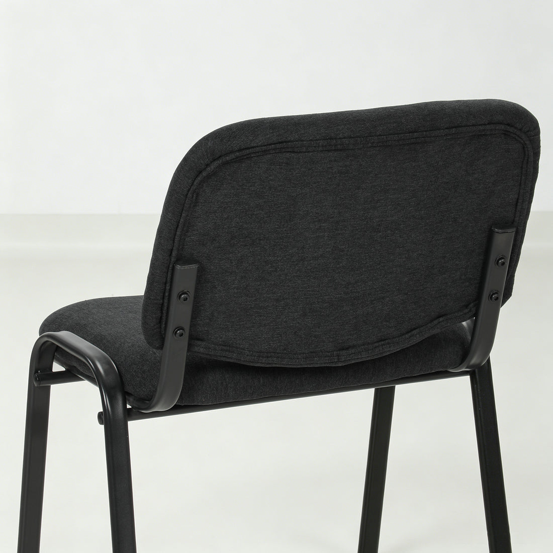 HOMCOM Meeting Chair, Stackable Ergonomic Office Chair with Padded Seat, Curved Backrest for Conference Room, Black