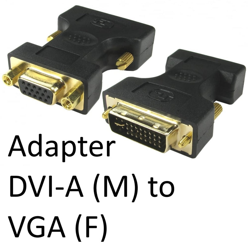 DVI-A (M) to VGA (F) Black OEM Adapter
