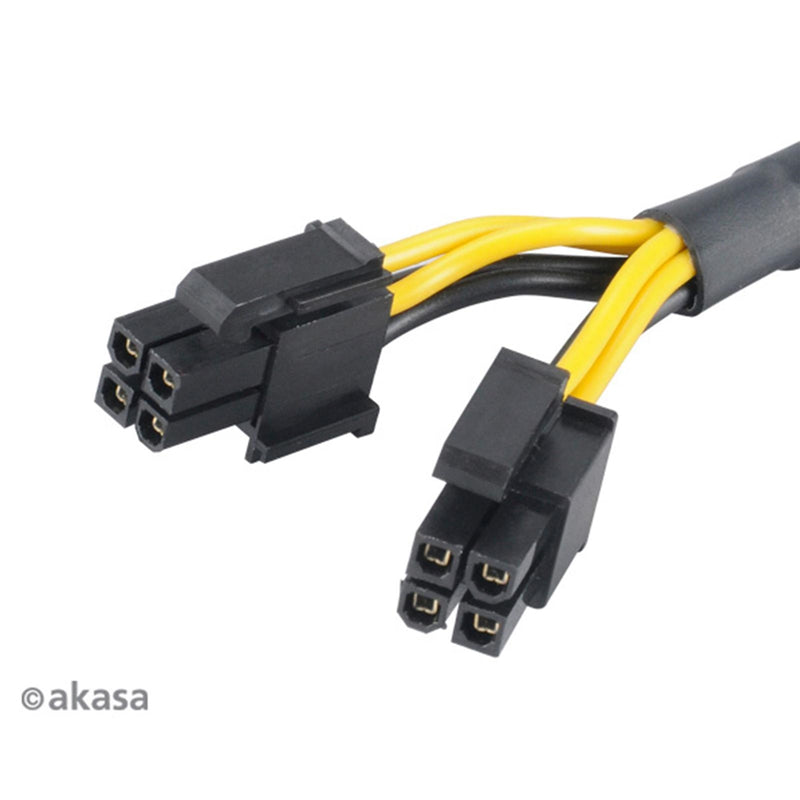 Akasa AK-CBPW10-15BK 4-Pin ATX (M) to 8-Pin ATX (M) 0.15m Black Internal Converter Cable