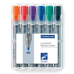 Staedtler Lumocolor Flipchart Marker Bullet Tip 2mm Line Assorted Colours (Pack 6)