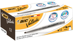 Bic Velleda 1741 Whiteboard Marker Bullet Tip 1.4mm Line Black (Pack 12)