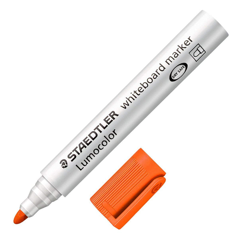 Staedtler Lumocolor Whiteboard Marker Bullet Tip 2mm Line Orange (Pack 10)