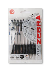 Zebra Z-Grip Retractable Ballpoint Pen 1.0mm Tip Black (Pack 10)