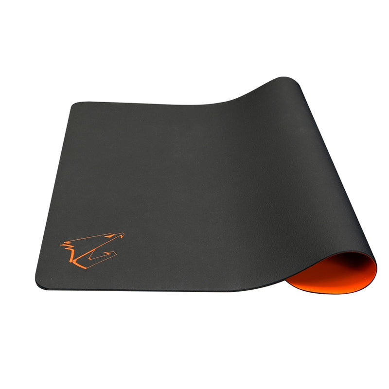 Gigabyte Aorus AMP500 Gaming Mouse Pad, Large 430x370x1.8mm, Hybrid Precision Cloth Surface for Speed and Control with Non-Slip Rubber Base, Spill Proof and Anti-Fray Design, Black and Orange