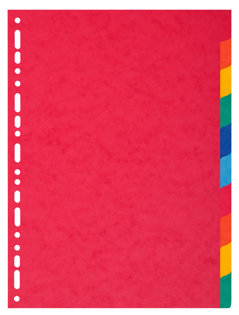 Exacompta Forever Recycled Divider 10 Part A4 Extra Wide 220gsm Card Vivid Assorted Colours