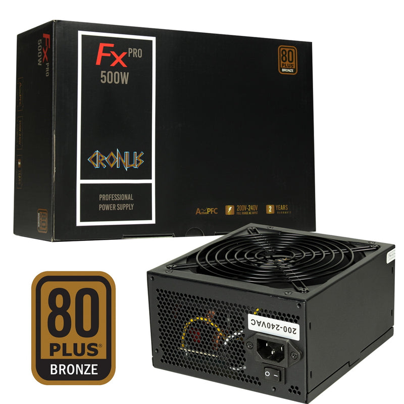 CRONUS 500ATV FX PRO 500W PSU, 140mm Silent Cooling Fan, 80 PLUS Bronze