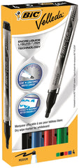 Bic Velleda Pocket Liquid Ink Whiteboard Marker Bullet Tip 2.2mm Line Assorted Colours (Pack 4)