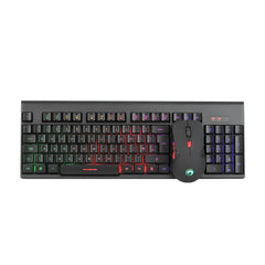 Marvo Scorpion KW512 Wireless Gaming Keyboard and Mouse Bundle, 12 Multimedia Keys, 3 Colour LED Backlit with 7 Lighting Modes, Optical Sensor Mouse with Adjustable 800-1600 dpi, 6 Buttons