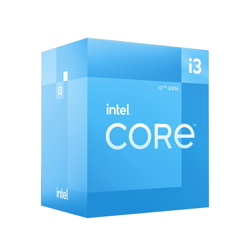 Intel Core i3 12100 4 Core Processor Processor 8 Threads, 3.3GHz up to 4.3Ghz Turbo, Alder Lake Socket LGA 1700, 12MB Cache, 60W, Maximum Turbo Power 89W, Cooler