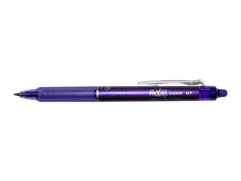 Pilot FriXion Clicker Erasable Retractable Gel Rollerball Pen 0.7mm Tip 0.35mm Line Violet (Pack 12)