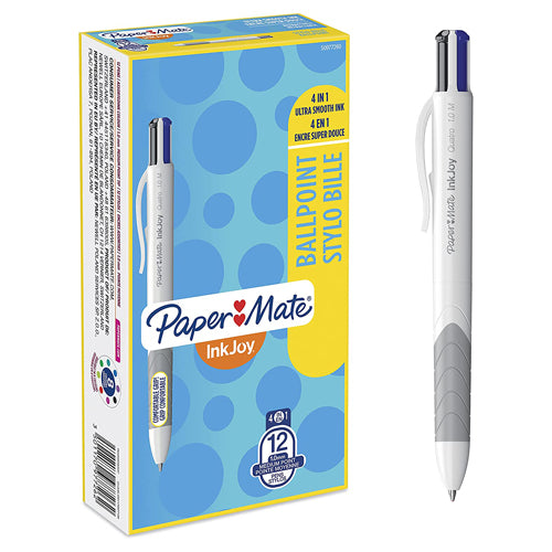 Paper Mate InkJoy Quatro 4-Colour Ballpoint Pen | Business Colours | Medium Point (1.0 mm) |12 Count