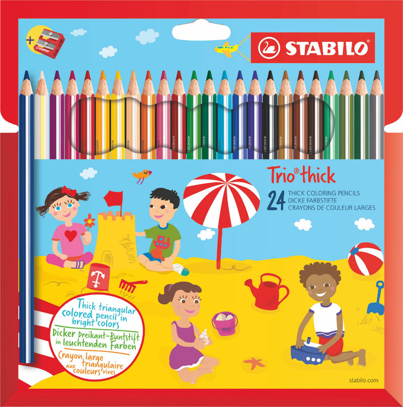 STABILO Trio Thick Colouring Pencil Assorted Colours (Pack 24)