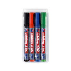 edding 360 Whiteboard Marker Bullet Tip 1.5-3mm Assorted Colours (Pack 4)