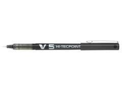 Pilot V5 Hi-Tecpoint Liquid Ink Rollerball Pen 0.5mm Tip 0.3mm Line Black (Pack 12)