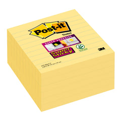 Post-it Super Sticky XL Notes 101x101mm Ruled 90 Sheets Canary Yellow (Pack 6) 675-SS6CY